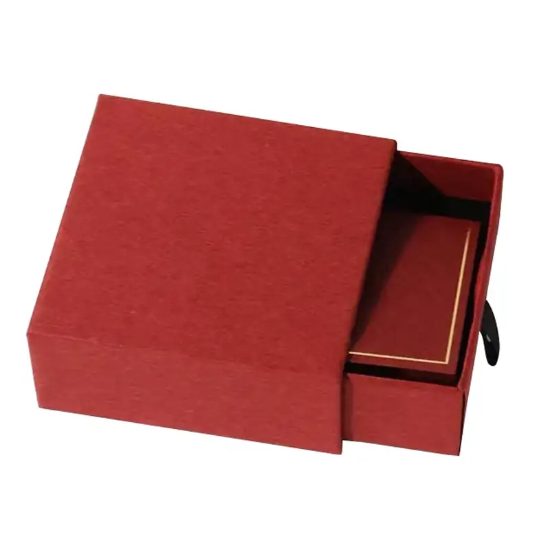 علب كرتونية قابلة لإعادة التدوير مصممة خصيصًا على شكل درج، عالية الجودة، مغلفة بطبقة لامعة غير لامعة، علبة مجوهرات لعرض خواتم الزفاف 1