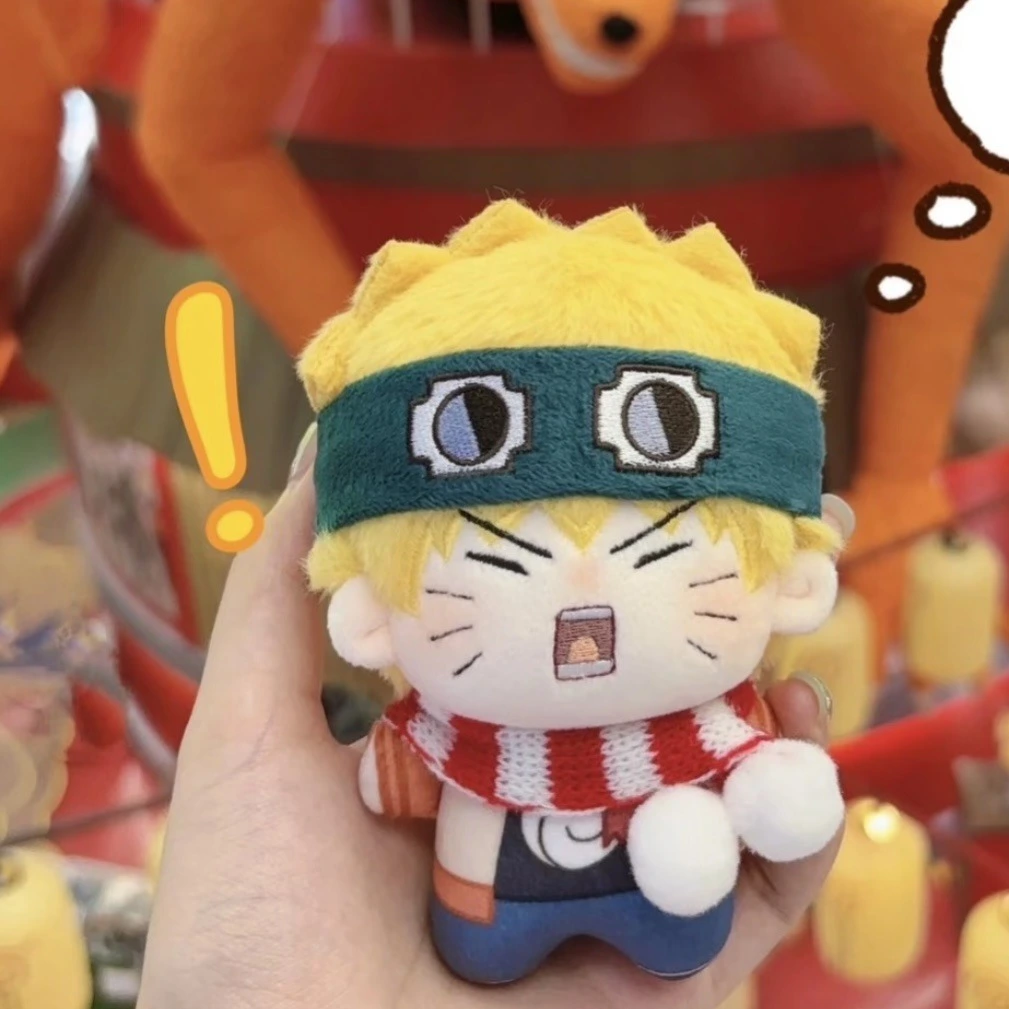 Naruto Uzumaki Winter Scarf Plush Keychain 10cm, Angry Expression Chibi Doll, Anime Cotton Plush for Fans 1