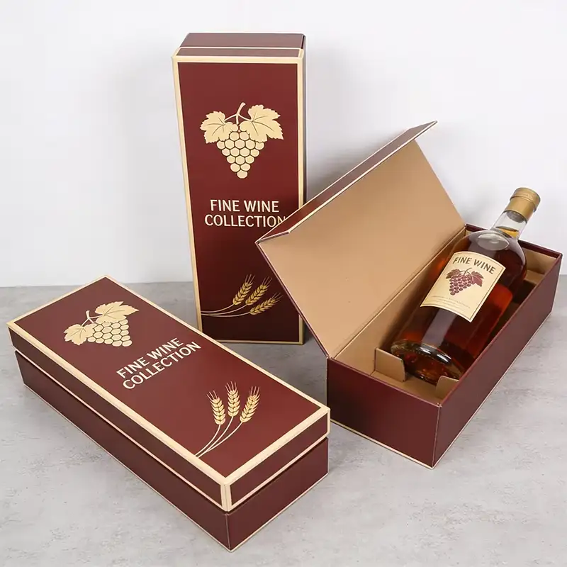 علب نبيذ مربعة الشكل قابلة لإعادة التدوير، مصنوعة من الكرتون المقوى، قابلة لإعادة التدوير، مع غطاء وقاعدة، تتسع لست أو خمس زجاجات، ومغلفة بطبقة لامعة غير لامعة، مناسبة لتغليف الهدايا والحرف اليدوية. 1