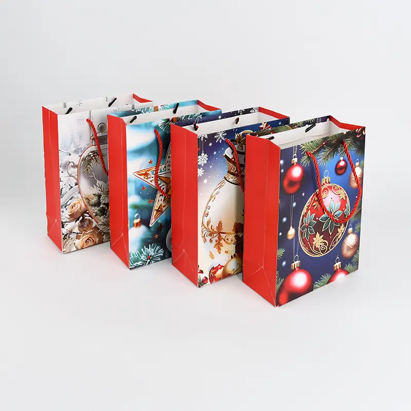 Christmas Gift Paper Bags Custom Printed Eco Friendly Retail 1