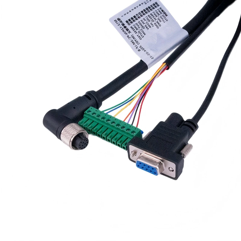 M12 12-Pin to DB9 & Terminal Block Cable Specialized for Industrial Barcode Readers Compatible with Keyence  Cognex  OPT ADAMICU 1