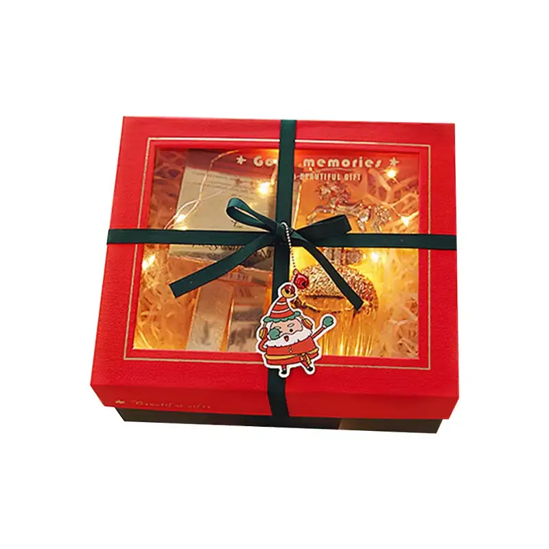 علب شفافة قابلة لإعادة التدوير مع تغليف لامع وأكياس ورقية متينة، مثالية لخبز الماكرون في عيد الميلاد كهدية. 1