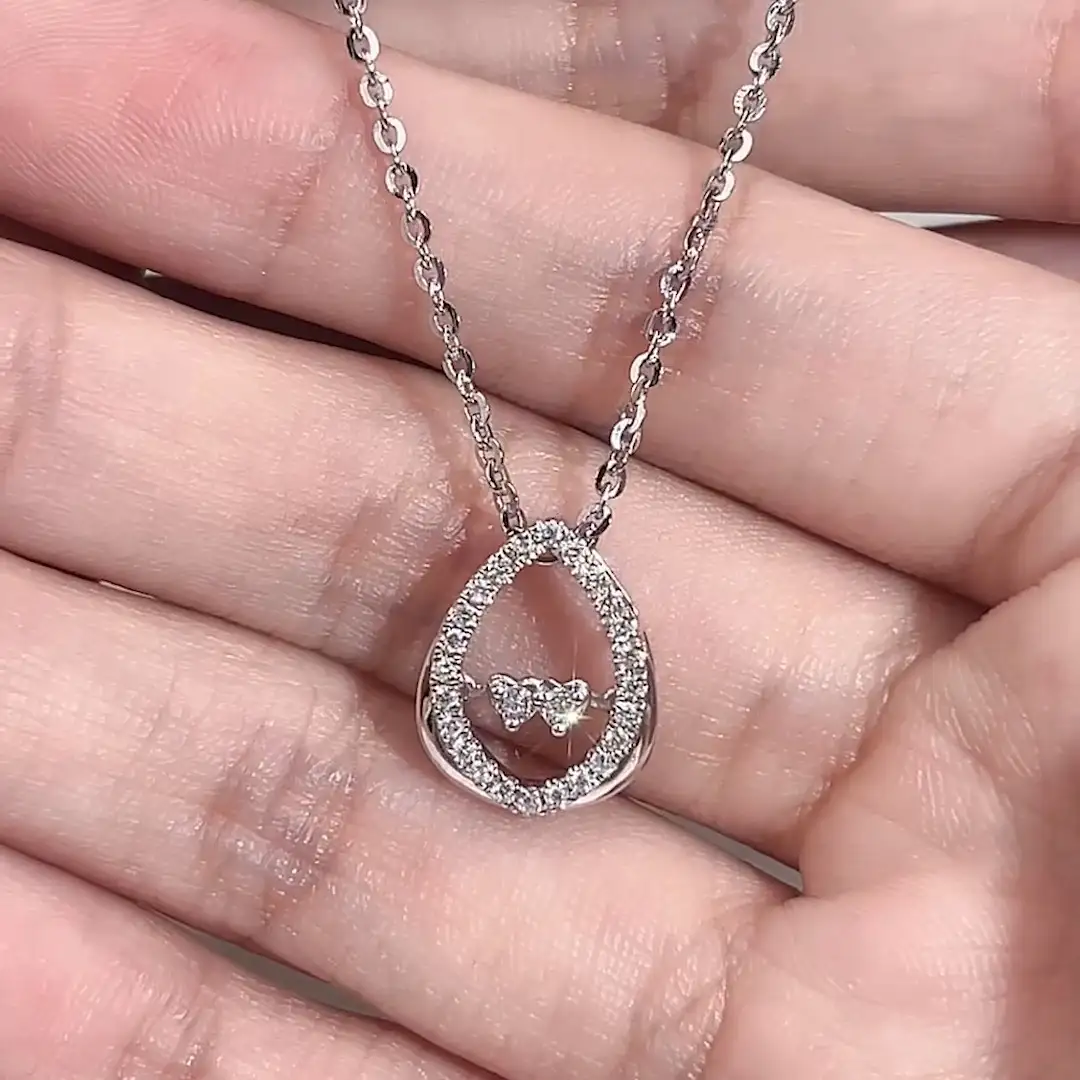 MSNS-001 シルバーネックレス ラウンドカット ラボグロウンダイヤモンド メッシジュエリー 1