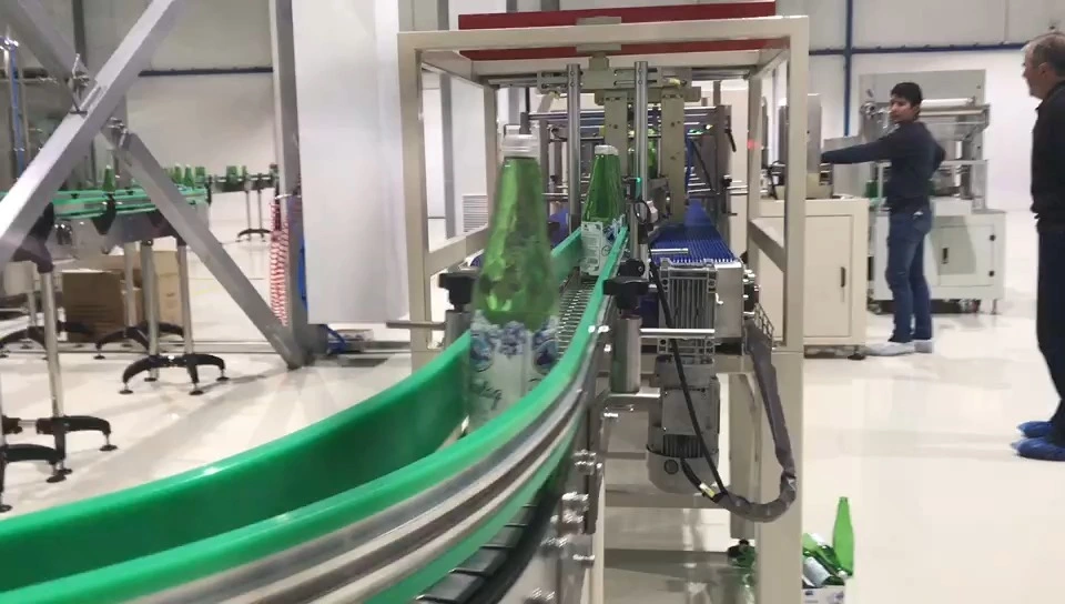 Confezionatrice automatica a semivassoio per bottiglie di birra rotonde, con sistema di inserimento a caduta - Serie WKD-DGB (tipo Y) 1