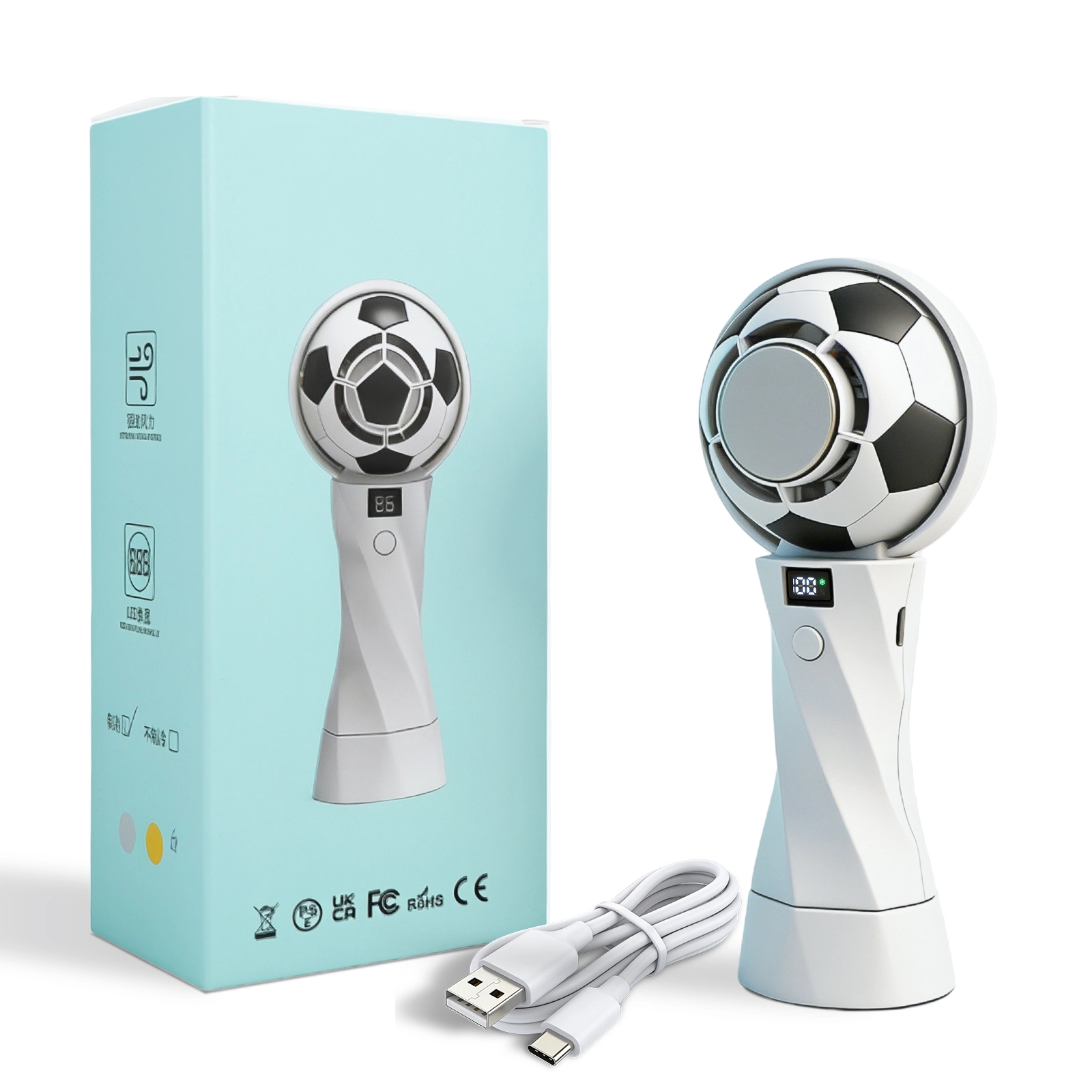 Original World Cup-themed outdoor portable fan in football shape 1