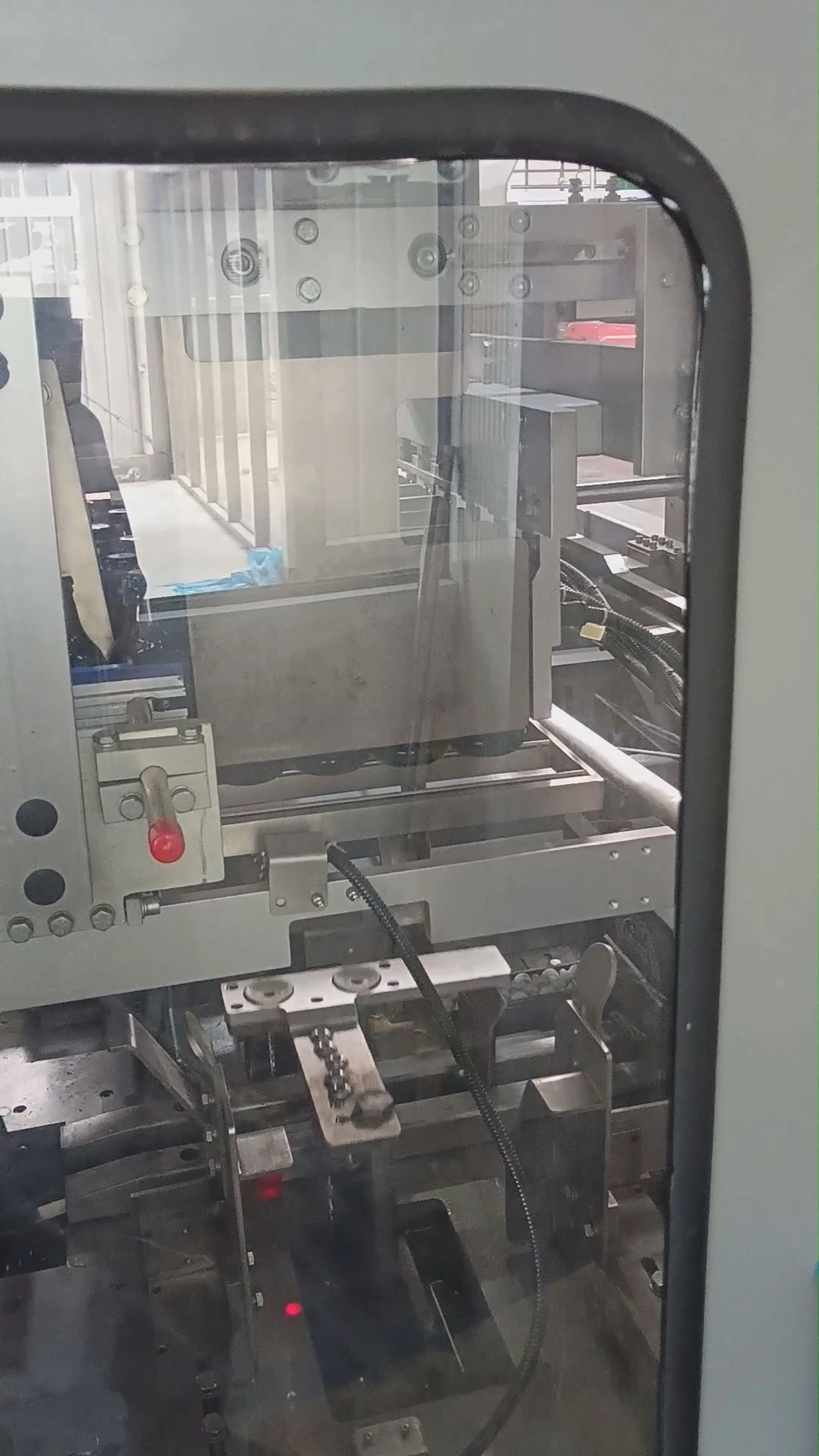 Confezionatrice automatica a 5 stazioni per bottiglie di vetro rotonde da birra artigianale, con sistema di sgancio a caduta - Serie WKD-DGB (tipo Y) 1