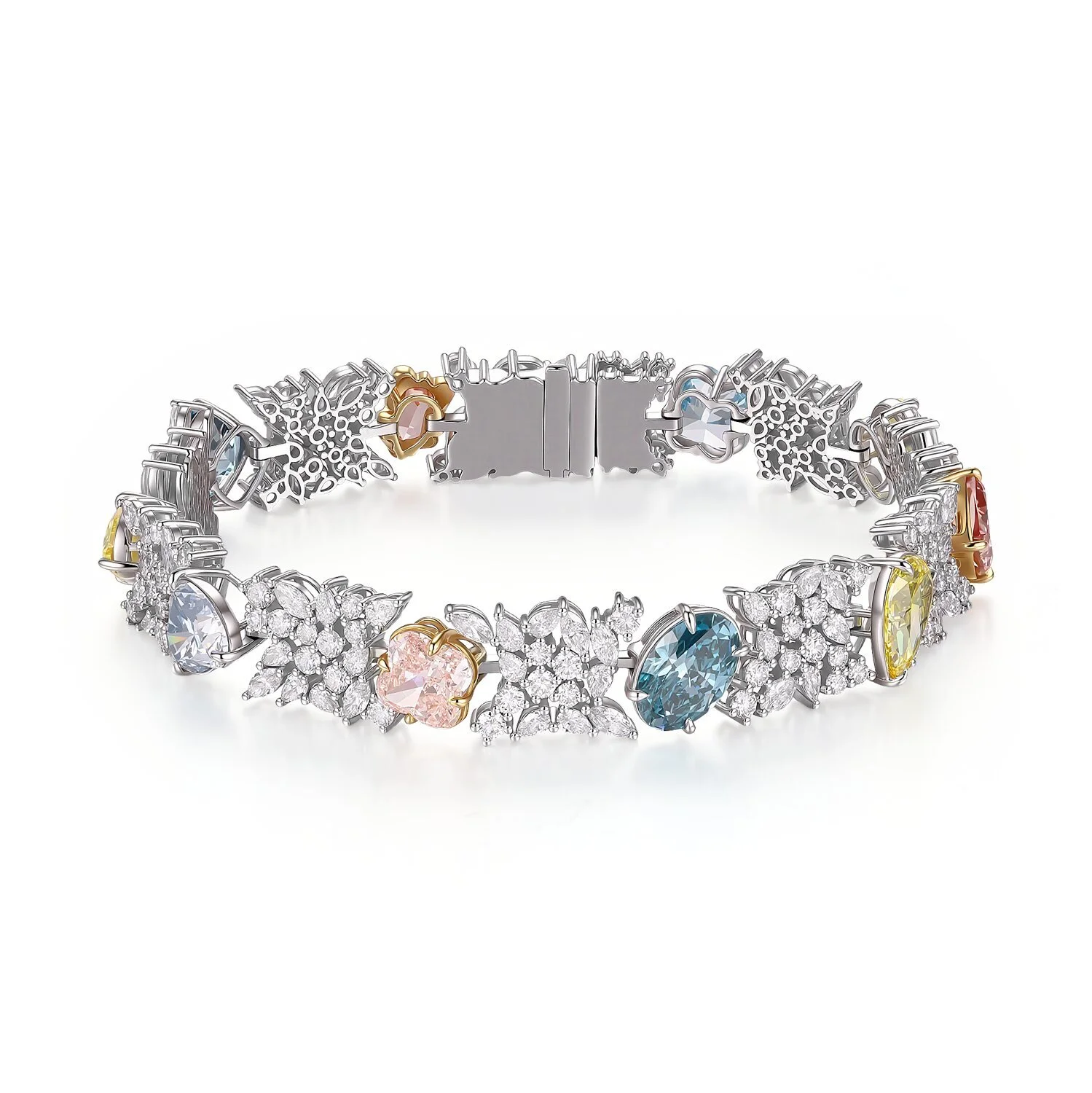 18K 24.3ct Lab Diamond Bracelet Yellow Heart High Quality Luxury Bracelet VS Color Diamonds ZKCZ196 1