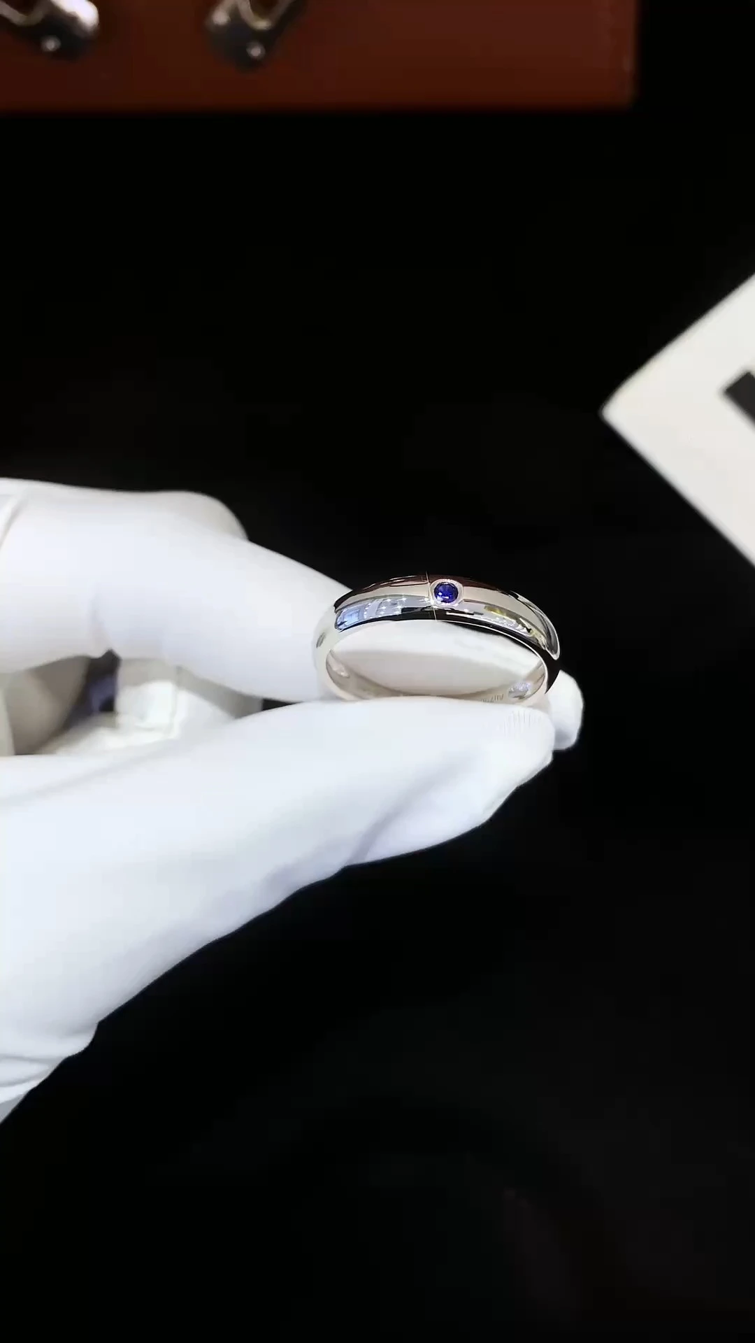 Elegant Jewelry Goldstones Jewelry 18K Yellow Gold Wide Band Chunky Dome Ring with Lab Sapphire Gemstone Men Ring 1