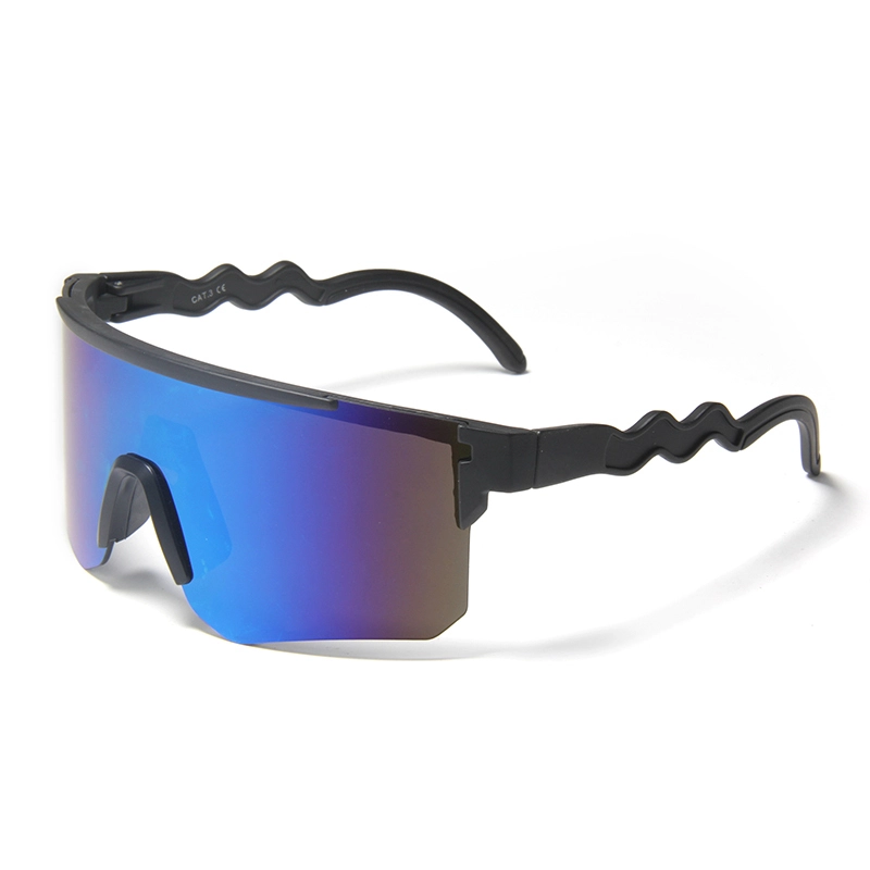 S14208 Oem Newest Trending Designs  Custom logo Big Frame Uv 400 Women Men protection Shield Sunglasses 1