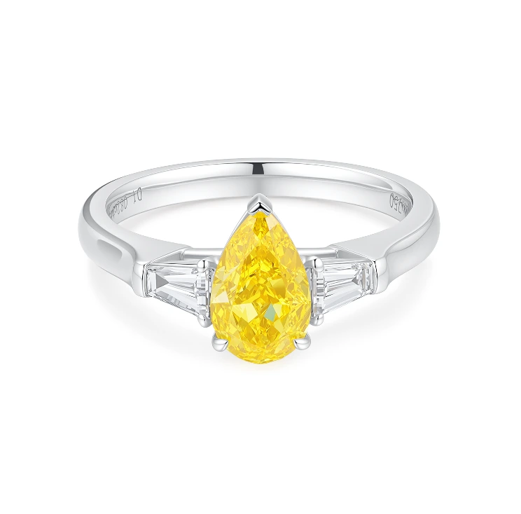 1.08ct FVY VS2 Pear Cut IGI Certified Lab Grown Diamond Engagemet Ring Size US 6, Z001H07 1