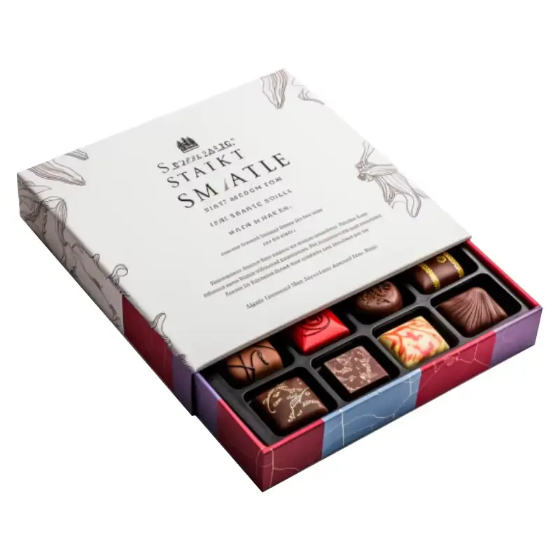 Custom Color Drawer Shaped Interior 12 Piece Truffle Boxes for Caramel Chocolate Gift Box 1