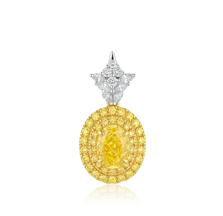 18K White Gold Lab Grown Oval Diamond  Pendant 1CT VS1 Clarity For Women Daily Wear ,ZKCZ042 1