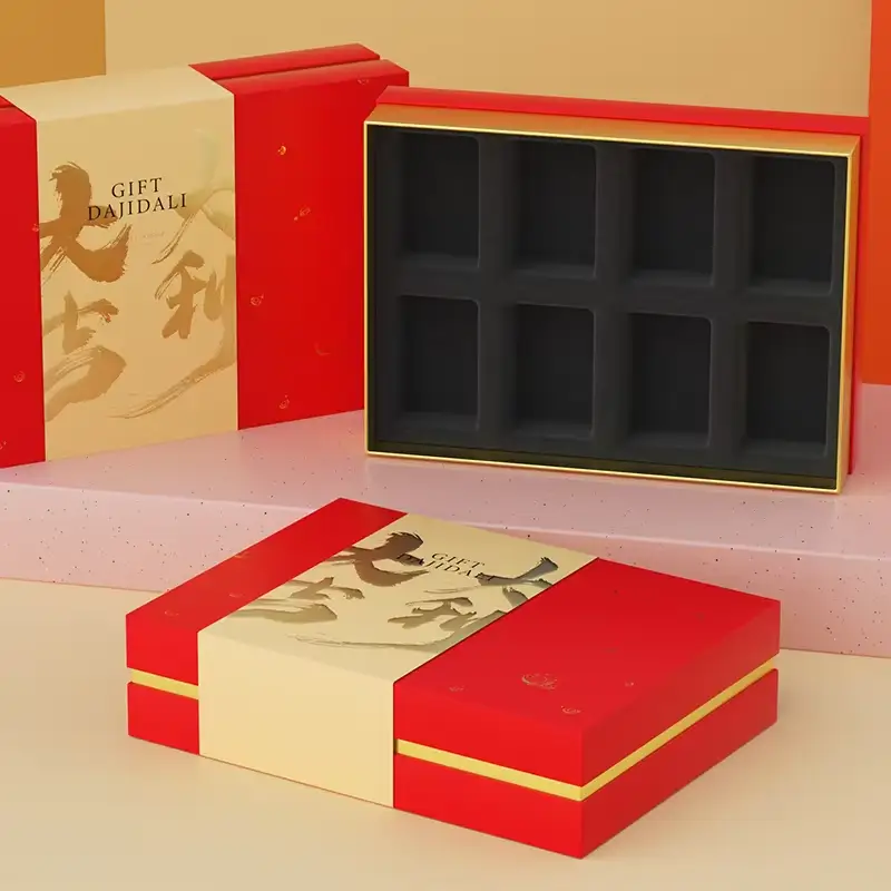 Custom Design Recyclable Rigid Paperboard Envelope Luxury Packaging Boxes with Compartment Lining for Wedding Companion Gift Box 1