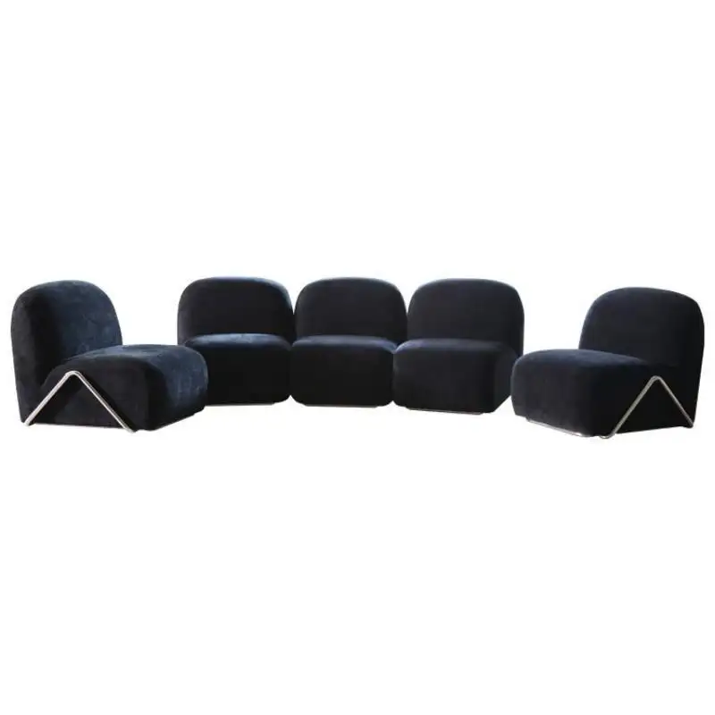 Modern Curved Modular Fabric Sectional Sofa with Stainless Steel Legs--QY-S1584 1