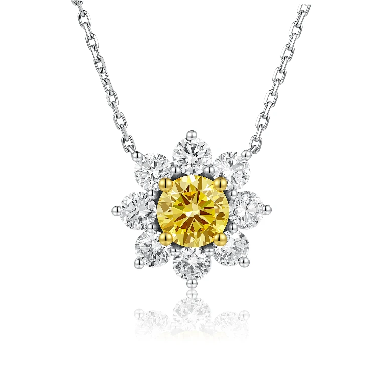 1.01CT VS Yellow Round-Cut VS Clarity Lab-Grown Diamond Engagement Pendant,  ZKCZ186 1