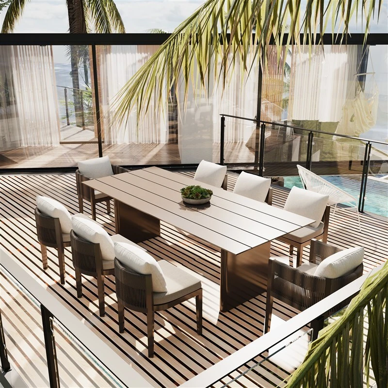 Defaico ResortRope Terrace Outdoor Aluminum Dining Sets 1