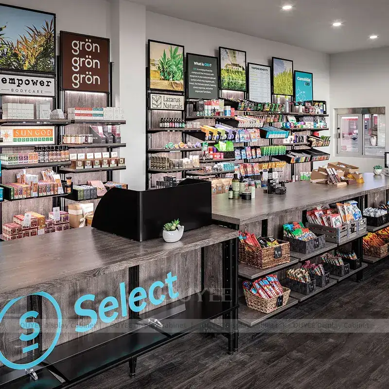 Rustic Convenience Retail Fixtures With Service Counter And Perimeter Shelving 1