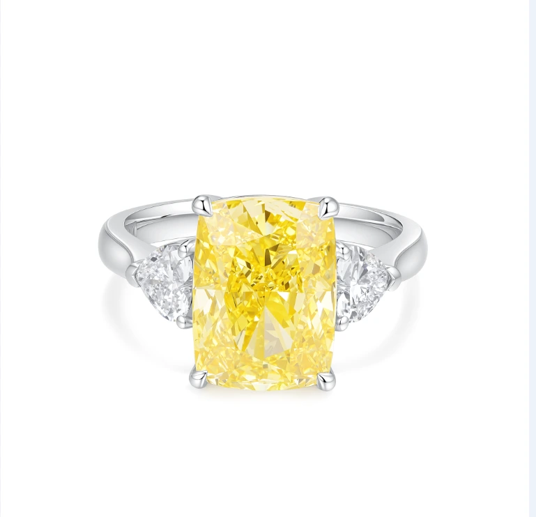 PT950 Yellow Radiant  Cut 6.01ct VS2 Luxurious Lab Grown Diamond Ring US 6.75, ZKHZ024 1
