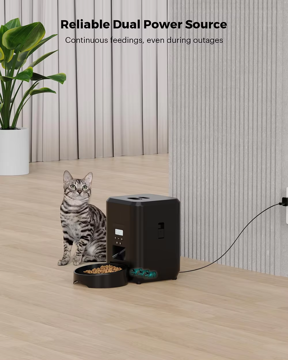 ROADREIGN - Slimme automatische voerautomaat voor huisdieren - 2 liter, bediening via wifi-app en infrarood nachtzicht 16