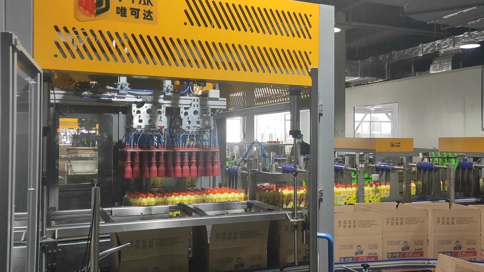 Confezionatrice automatica per flaconi rotondi da 500 ml di detersivo per piatti - Serie WKD-CZX 1