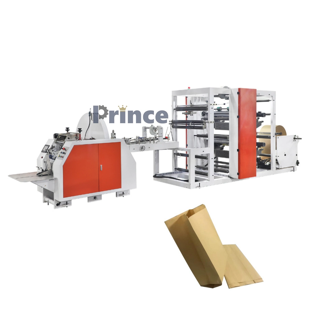 Máquina para fabricar bolsas de papel con fondo en V común y alimentación de rollo ajustable PRINCE ZM-XKJD-400 1