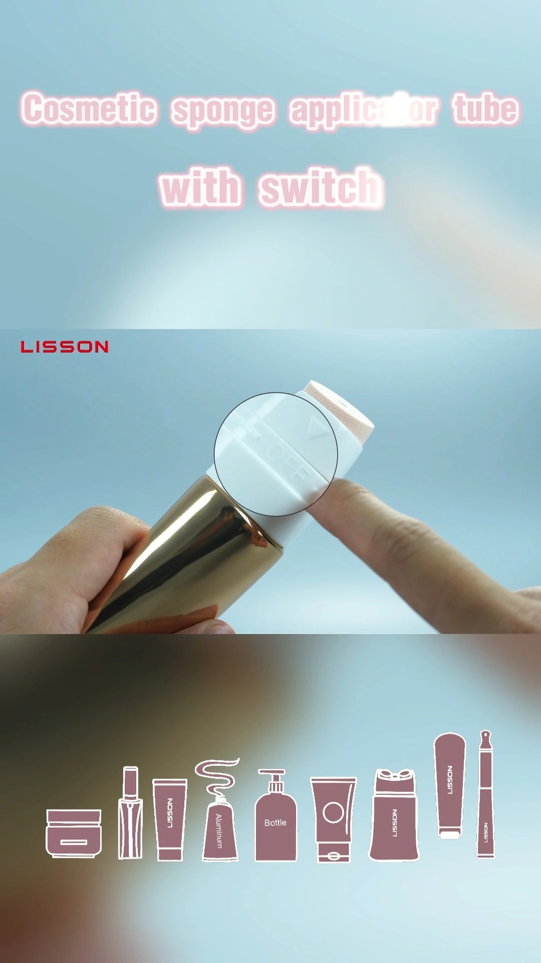 60ml-180ml D40mm ABL cosmetic soft tube with slanted sponge applicator 1