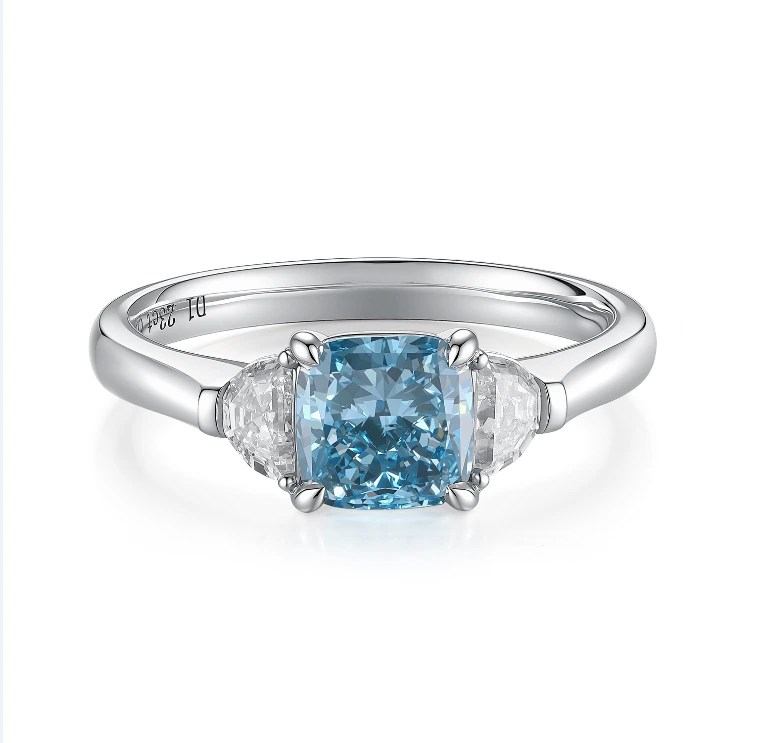 Anillo de lujo de oro blanco de 18 quilates con diamante cultivado en laboratorio, talla cojín de 1,69 ct, claridad VVS2, talla estadounidense 6,75, certificado por IGI, P001L44 1