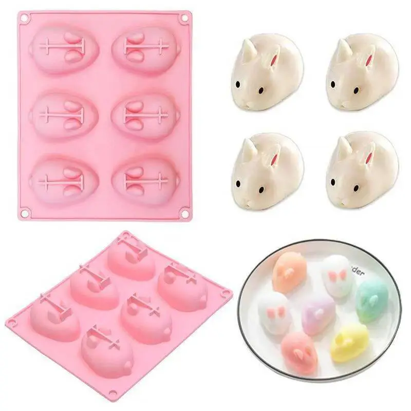 3D Rabbit Silicone Mousse Molds Easter Bunny Cake Baking Mold 1
