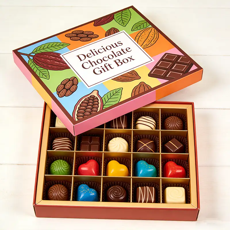 Assorted Recyclable Corrugated Board Truffle Packaging Boxes with Matt Lamination for Chocolate Gift Box 1