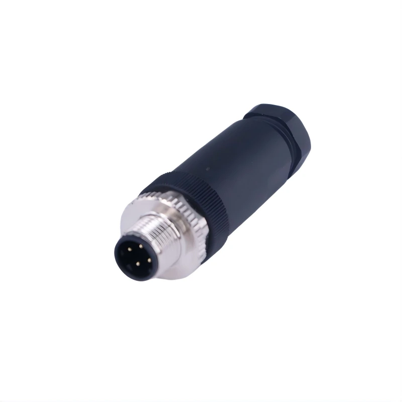 M12 D-coded 4-pin Plastic Connector Straight / Angled Specialized for Industrial Ethernet Compatible with Profinet/EtherNet/IP 1
