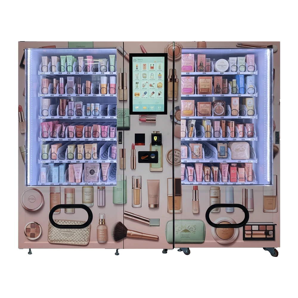 آلة بيع ذكية 2 في 1 لمستحضرات التجميل | بيع آلي لمنتجات العناية بالبشرة بحجم السفر ومستلزمات الرحلات الخارجية 1