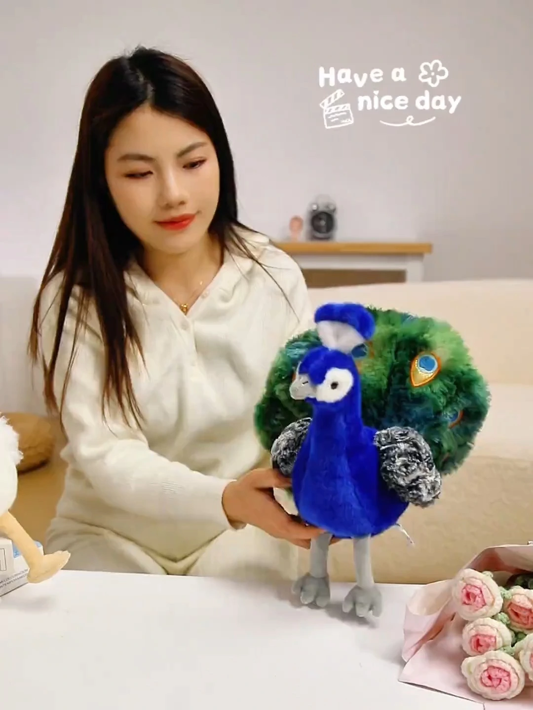 Peluche Paon Yortoob, adorable animal en peluche pour enfants et collectionneurs 1