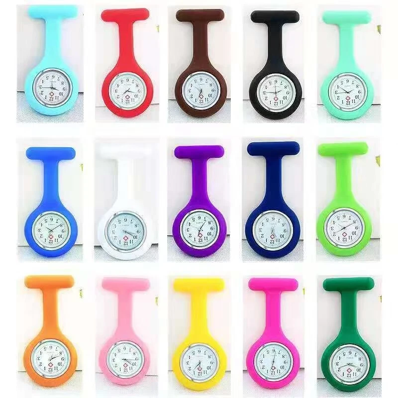 Silicone Nurse Watch Brooch Fob Pocket Quartz Movement Watch 1