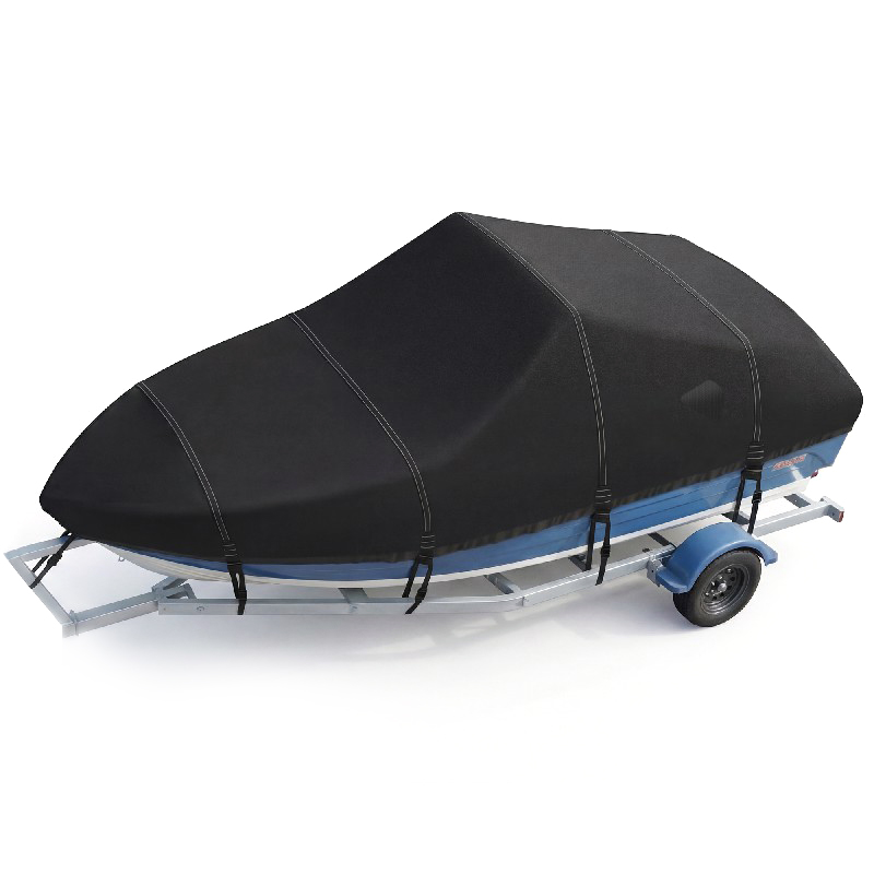 V-Shaped Boat Cover, 19-21FT/21-23FT/23-25FT 600D Oxford Cloth Waterproof Sun Protection Protective Cover, Customizable Fit for V-Hull, Fishing and Runabout Boats 1