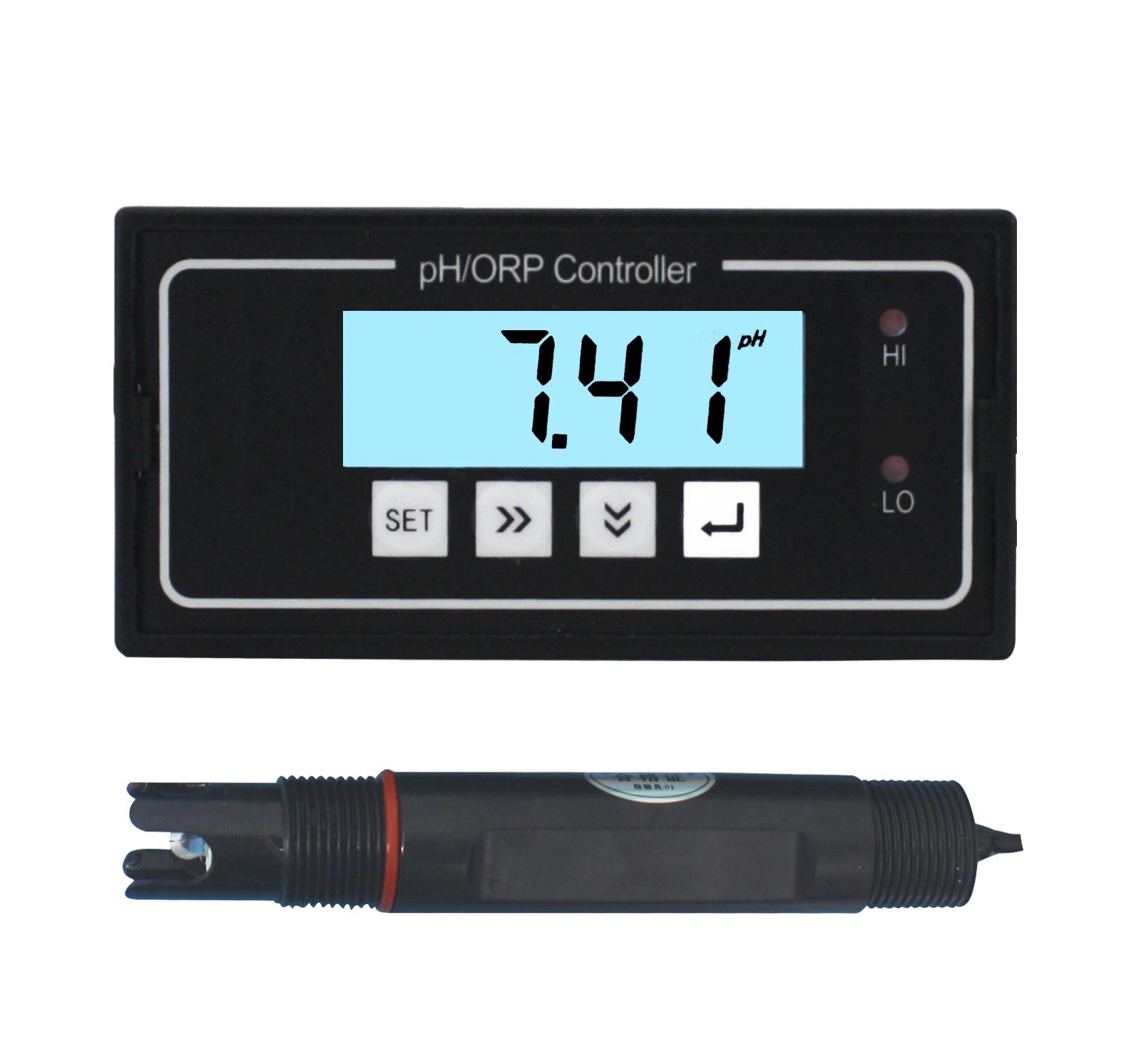 Controle de alarme por relé de limite alto e baixo, isolado e transferível de 4-20mA, medidor de pH online PH-600 com sensor. 1