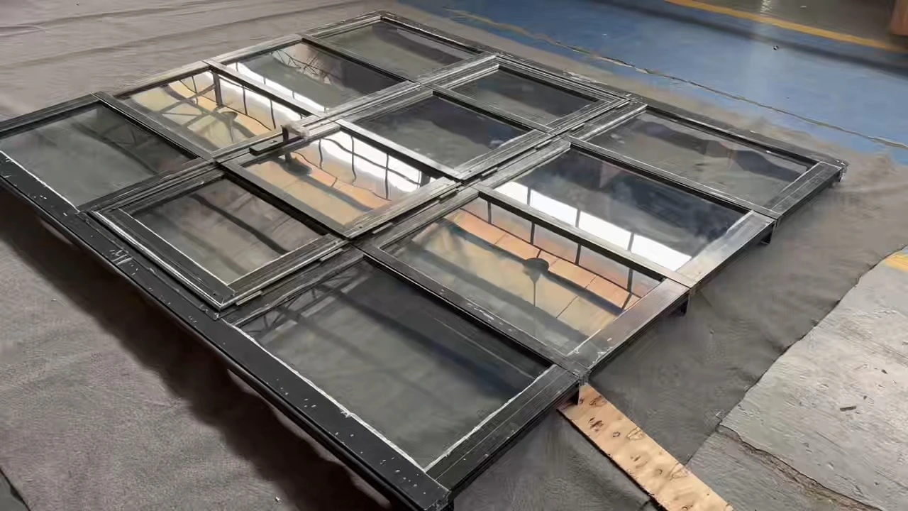 Commercial Full View Aluminum Glass Garage Door with Integrated Walk-Through Door for Storefronts 1