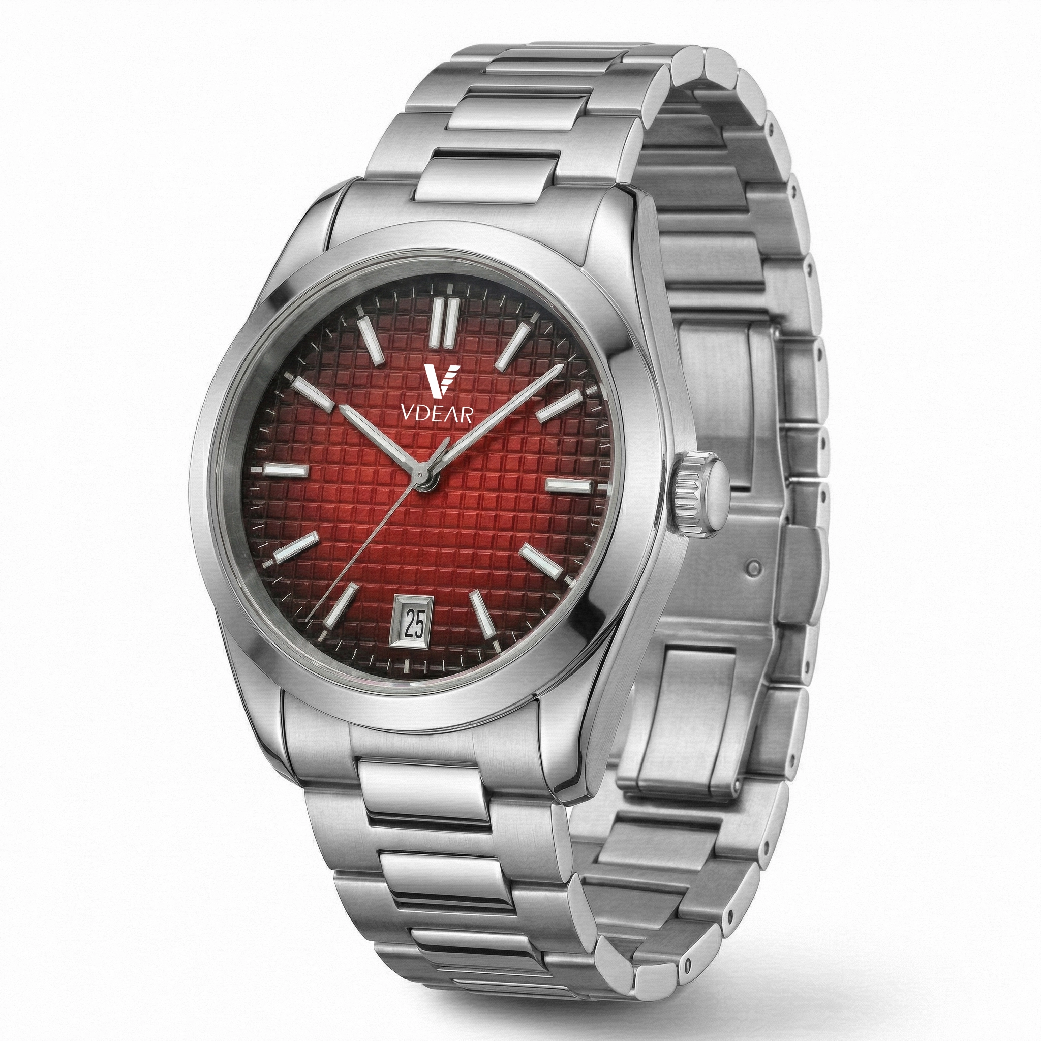 VDEAR- OEM/ODM Luxury Arabic Watch Mens Stainless Steel Luminous 5ATM Waterproof Miyota Movement Quartz Watch for Men 1