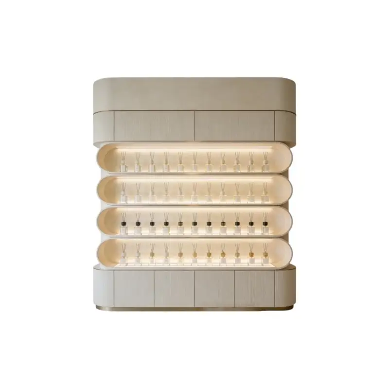 Imperial Beige Gebogener Parfümwand-Schrank 1