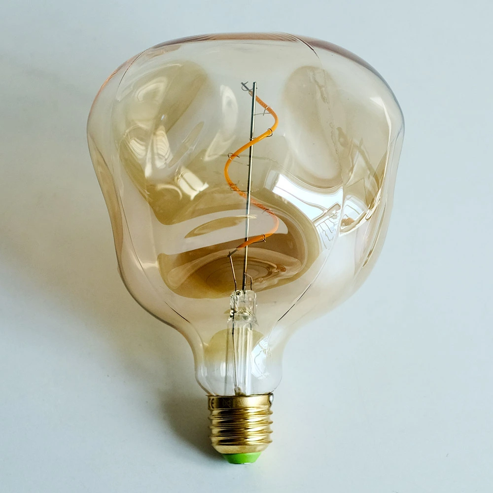 4W Dimmable E27 Amber Glass Alien Shape LED Filament Bulb 1