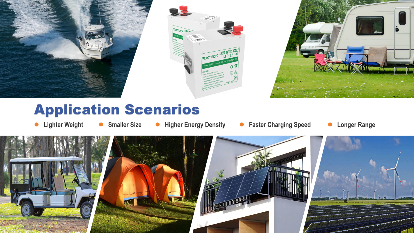 Foxtech 12.8V 100Ah LiFePO4 na Baterya 1280wh 5120wh IP65 na Baterya para sa Imbakan ng Enerhiya na Solar Home Systems 6