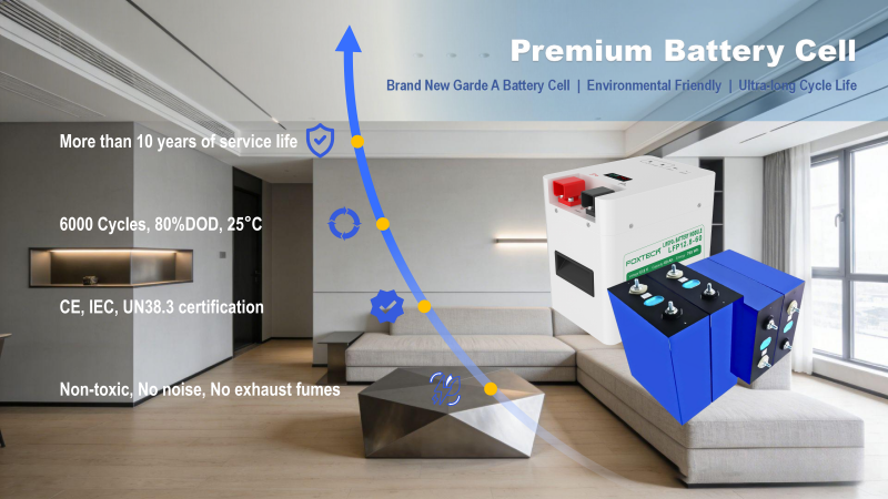 Foxtech 12.8V 100Ah LiFePO4 na Baterya 1280wh 5120wh IP65 na Baterya para sa Imbakan ng Enerhiya na Solar Home Systems 3