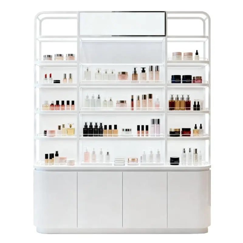 Luminous Pure White Clean Beauty Wall Showcase 1