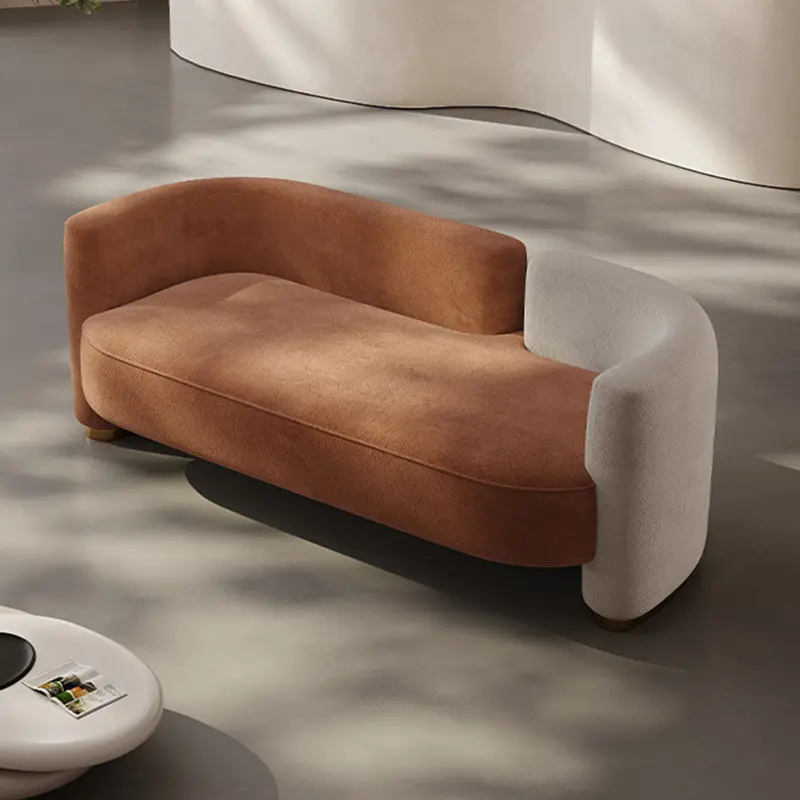 Modern Accent Sofa – Stainless Steel Legs, Solid Wood, Customizable Fabric--QY-S1599 1