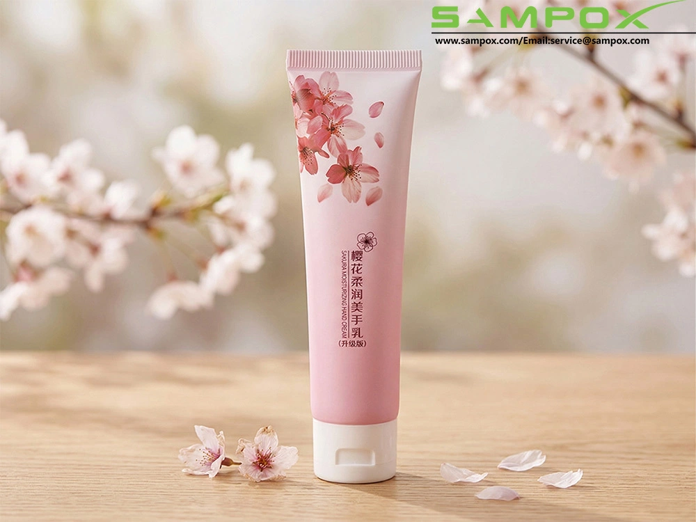 Pink Sakura ABL Hand Cream Tube 75g 35mm with Flip-Top Cap 1