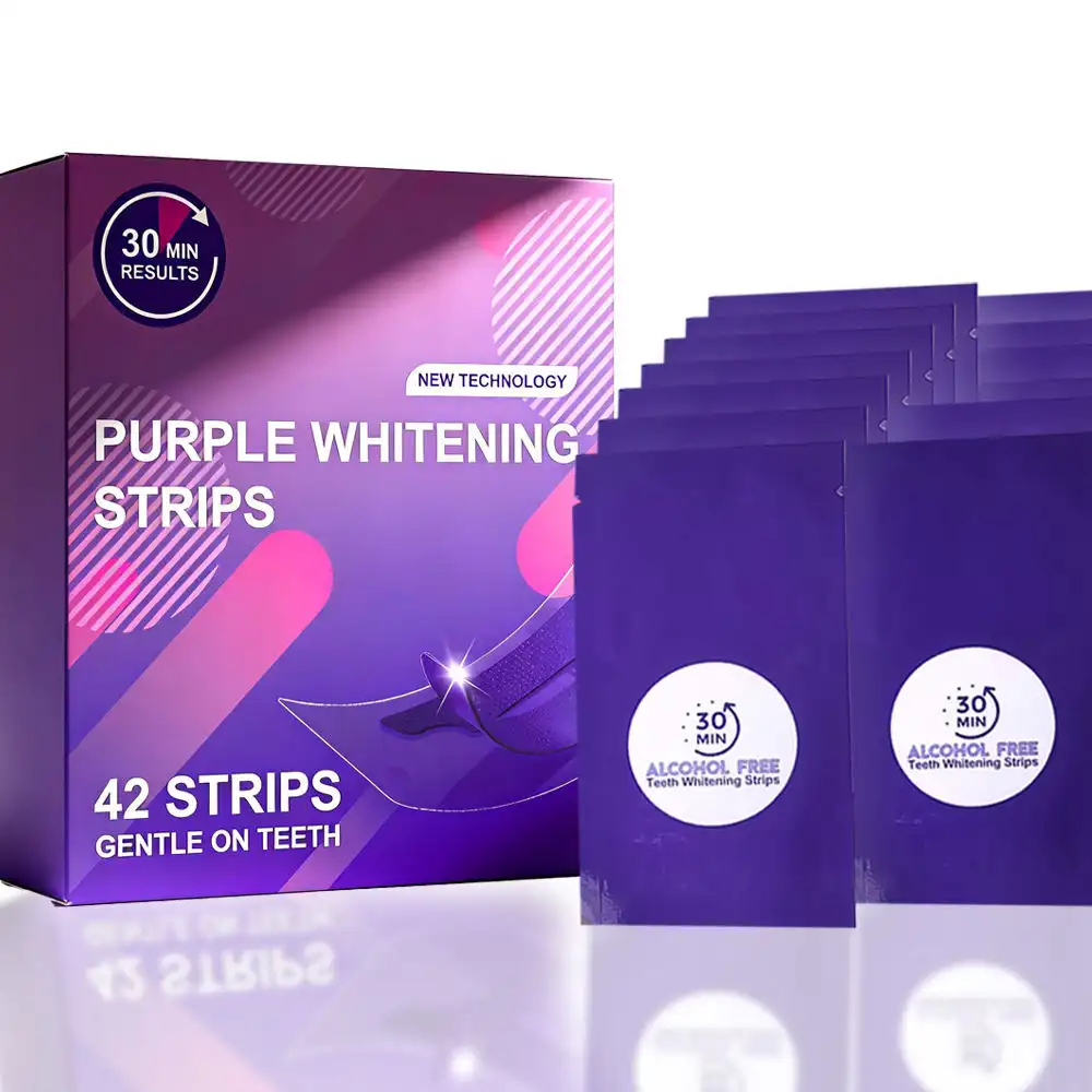21 purple teeth whitening strips 1