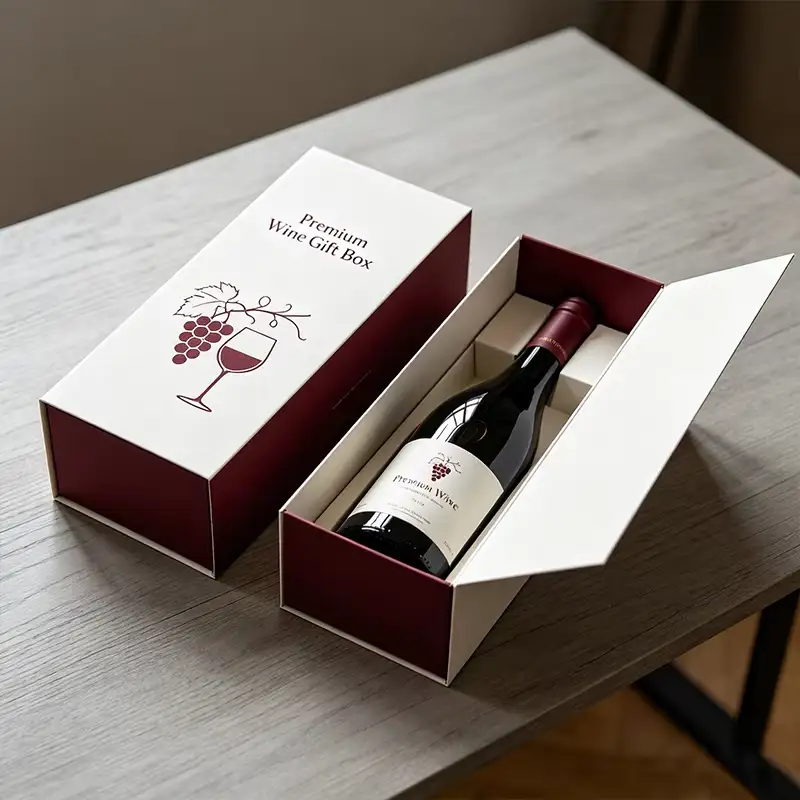 Custom Color Recyclable Square Clamshell Cardboard Packaging Cartons with Matt Lamination for Gift Hamper and Wine Box 1