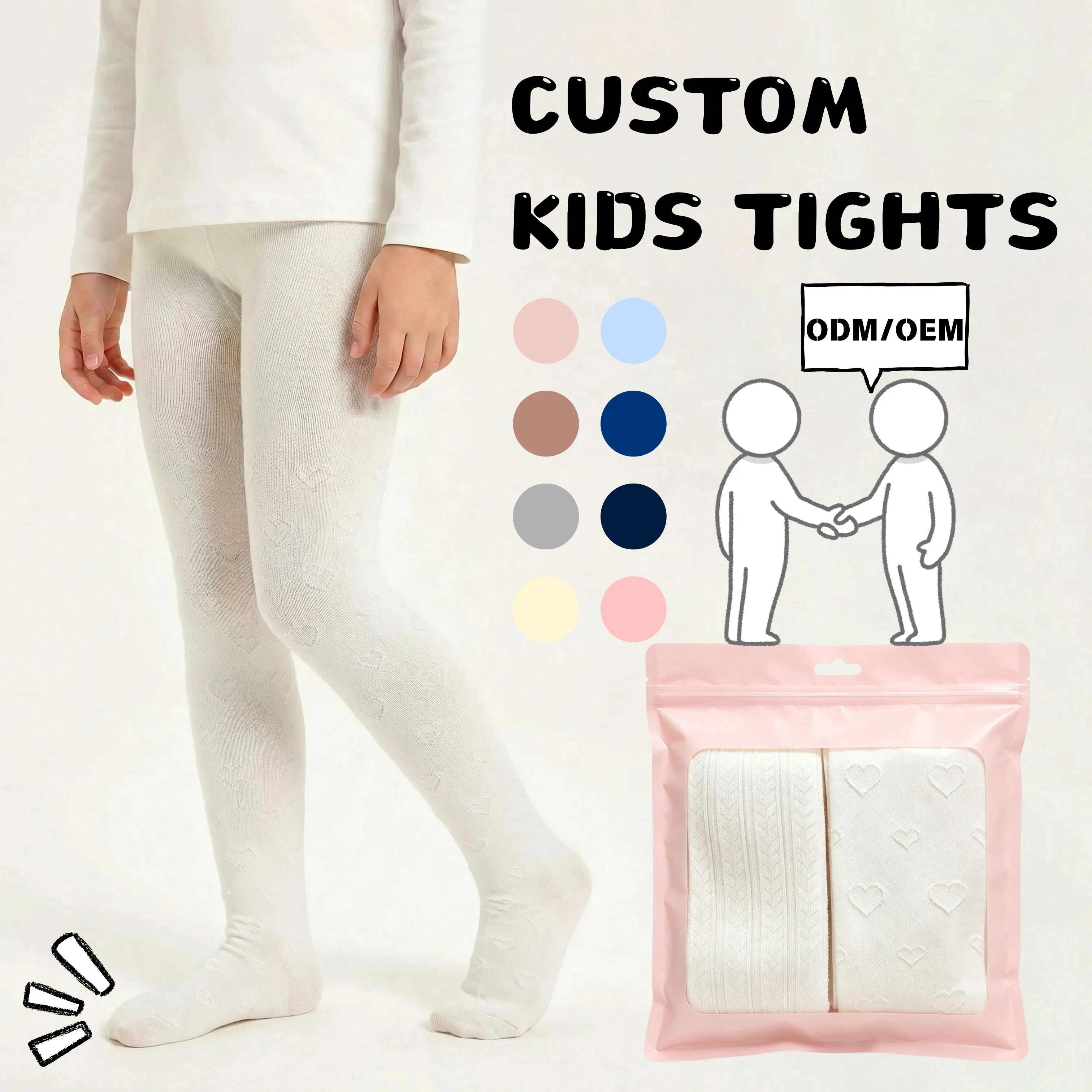 Medias de punto personalizadas para niñas, medias jacquard para primavera y otoño, leggings de uso diario para niñas HY-T-052 1