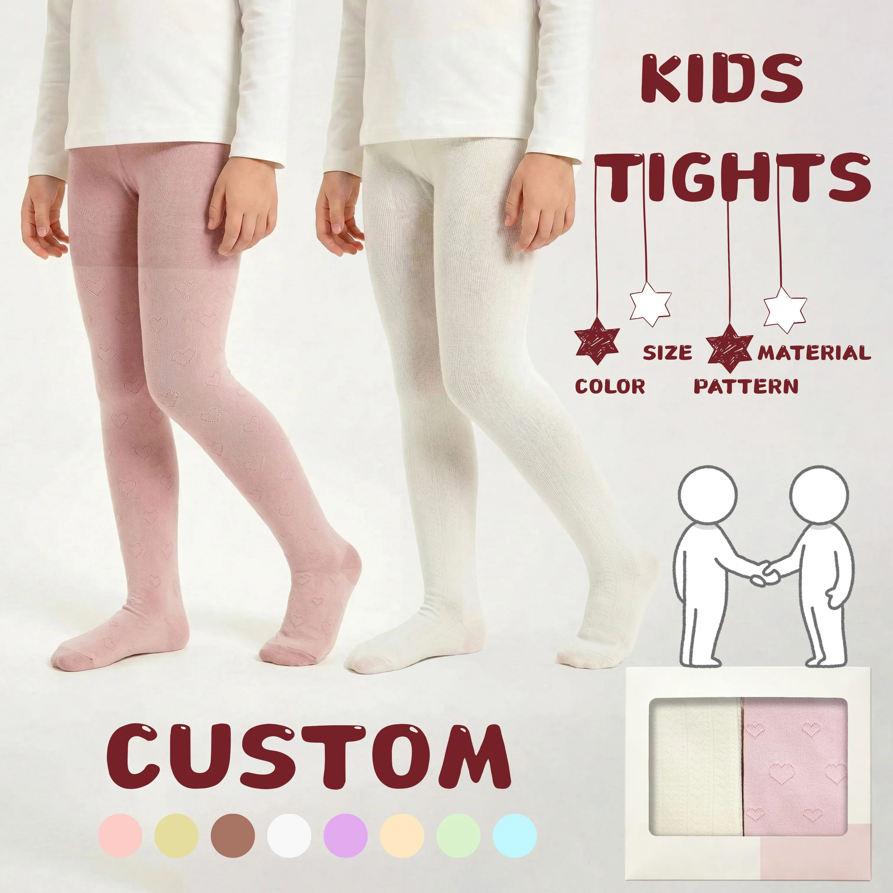 Medias de punto personalizadas para niñas, leggings jacquard, pantimedias transpirables de alta elasticidad HY-T-053 1