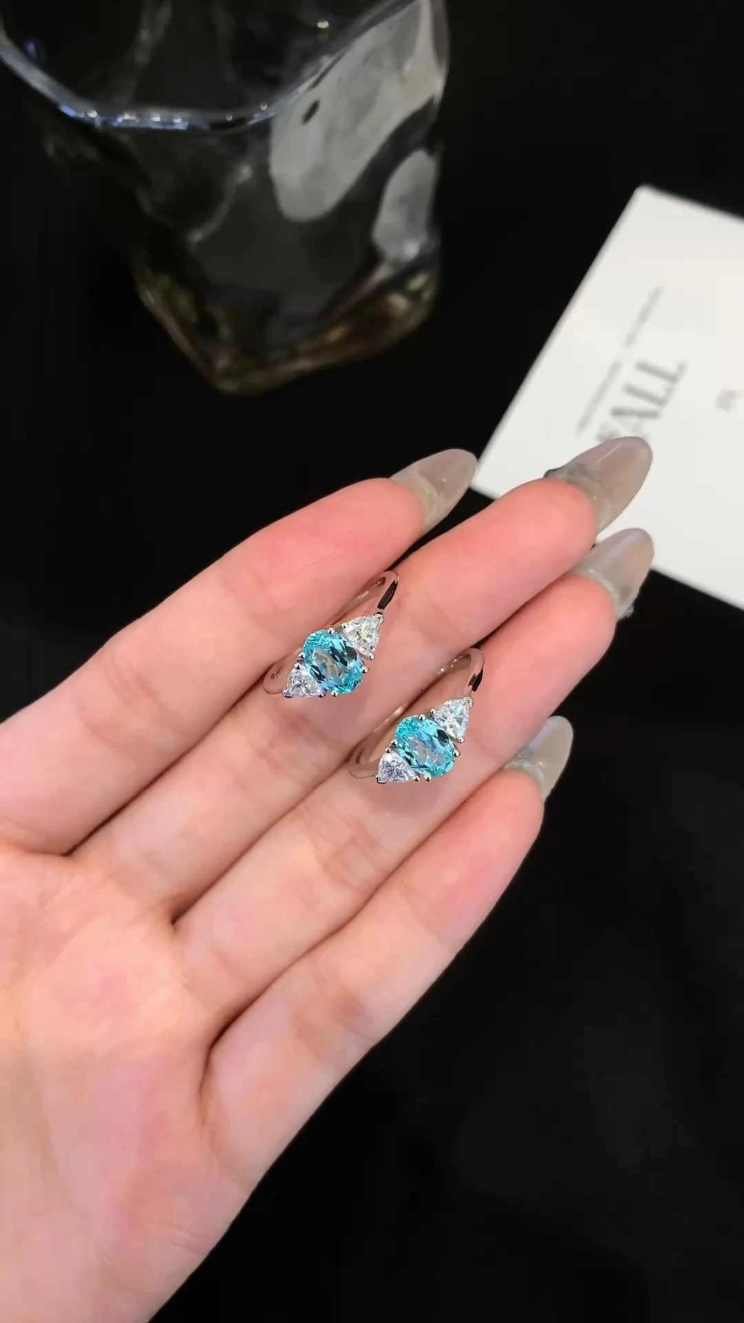 14K 18K Solid Gold Paraiba Gemstones for Engagement Fashion Promise Ring Gifts for Women 1