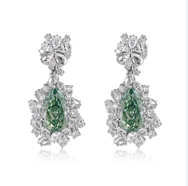 Platinum Luxury Lab Grown Diamond Pear Earrings 6.02/2 Pieces VS With IGI Certifid For Daily Wear ZKLZ026 1